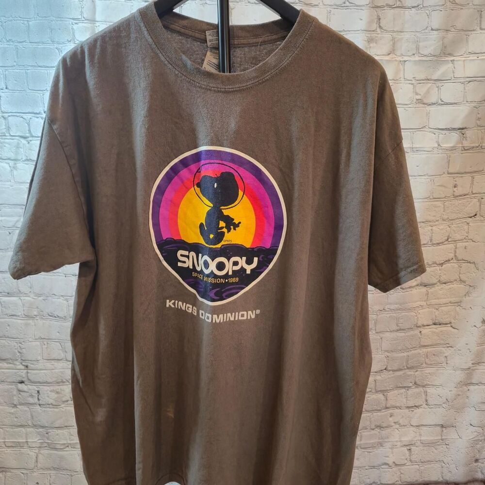 Peanuts Men's Brown and Grey T-shirt
